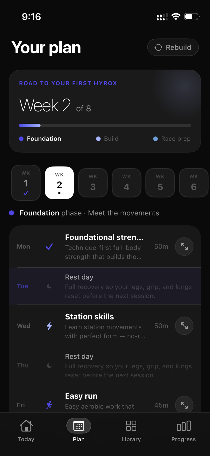 Athlete plan overview